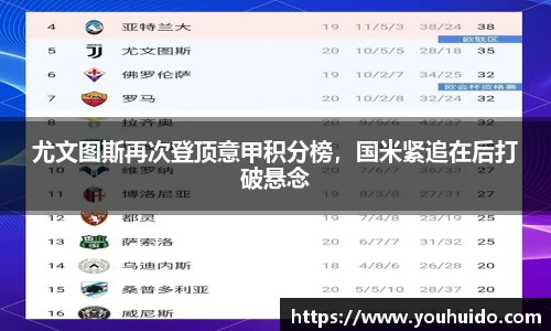 尤文图斯再次登顶意甲积分榜，国米紧追在后打破悬念